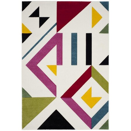 Safavieh Hollywood Power Loomed Medium Rectangle Area Rug Ivory & Rose - 5 ft. 3 in. x 7 ft. 6 in. HLW700A-5